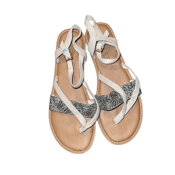 Toms Stylish Beige and Black Sandals Size 7 - Picture 1 of 5